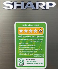 Tem năng lượng tủ lạnh Sharp Inverter 181 lít SJ-X198V-SL