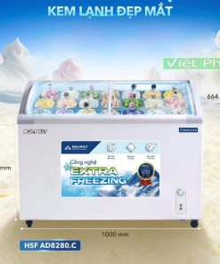 Tủ đông trưng bày Hòa Phát HSF AD8280.C mặt kính inverter 280L