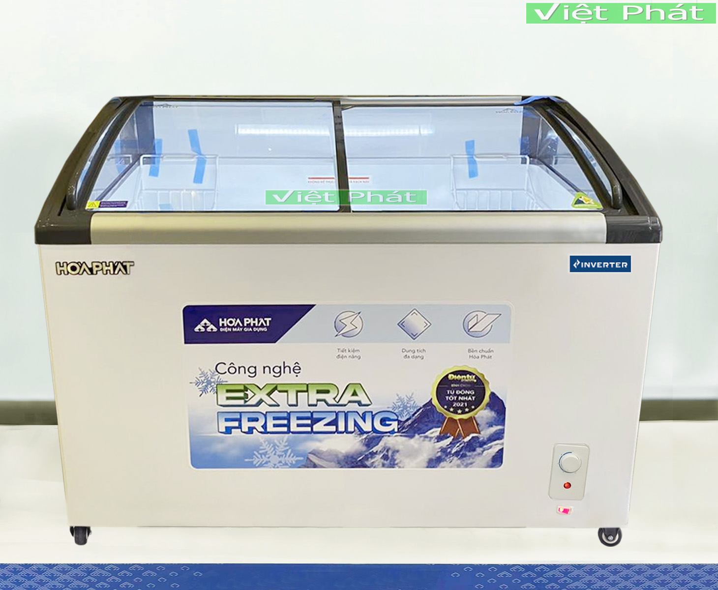 Tủ đông trưng bày Hòa Phát HSF AD8280.C mặt kính inverter 280L