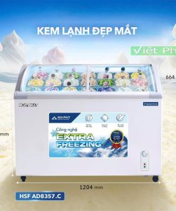 Tủ đông trưng bày Hòa Phát HSF AD8357.C mặt kính inverter 357L