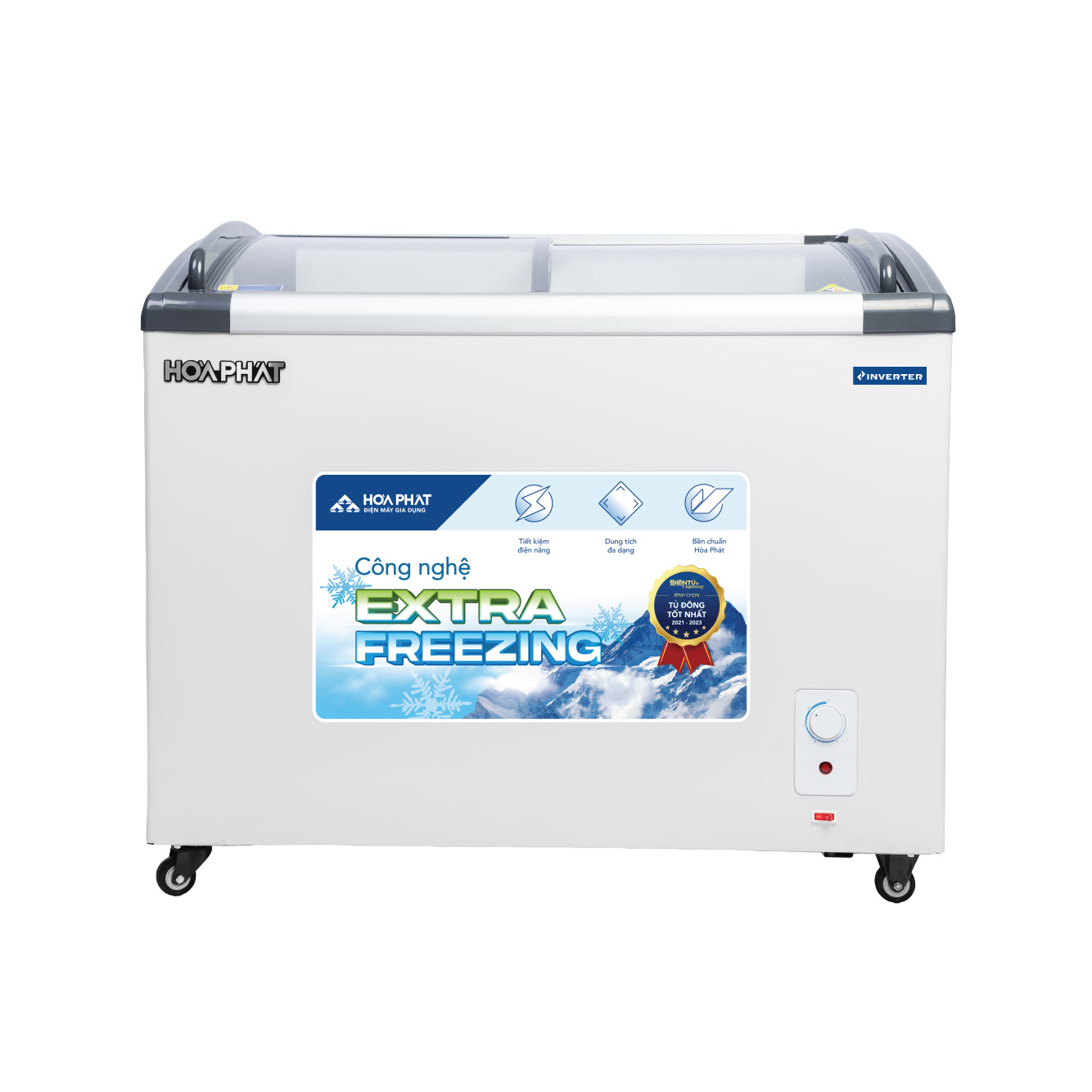 Tủ đông trưng bày Hòa Phát HSF AD8451.C mặt kính inverter 451L